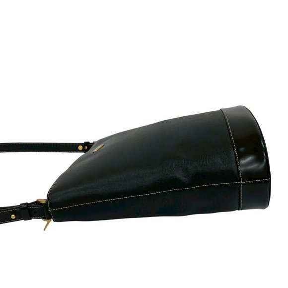 Burberry's Nova Check logo hardware leather shoulder bag/body bag in black - Picture 5 of 10